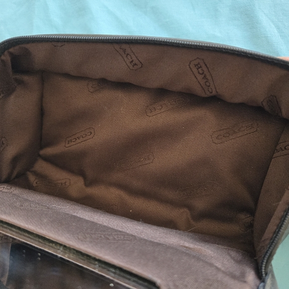 COACH VINTAGE CHUBBY COSMETIC CASE  MAHOGANY LEATHER WITH MIRROR 6925 - Picture 8 of 8